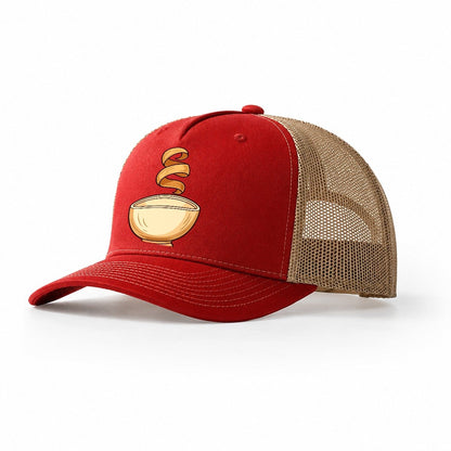 Lathe Bowl Silhouette Woodworking Trucker Hat – Red Khaki