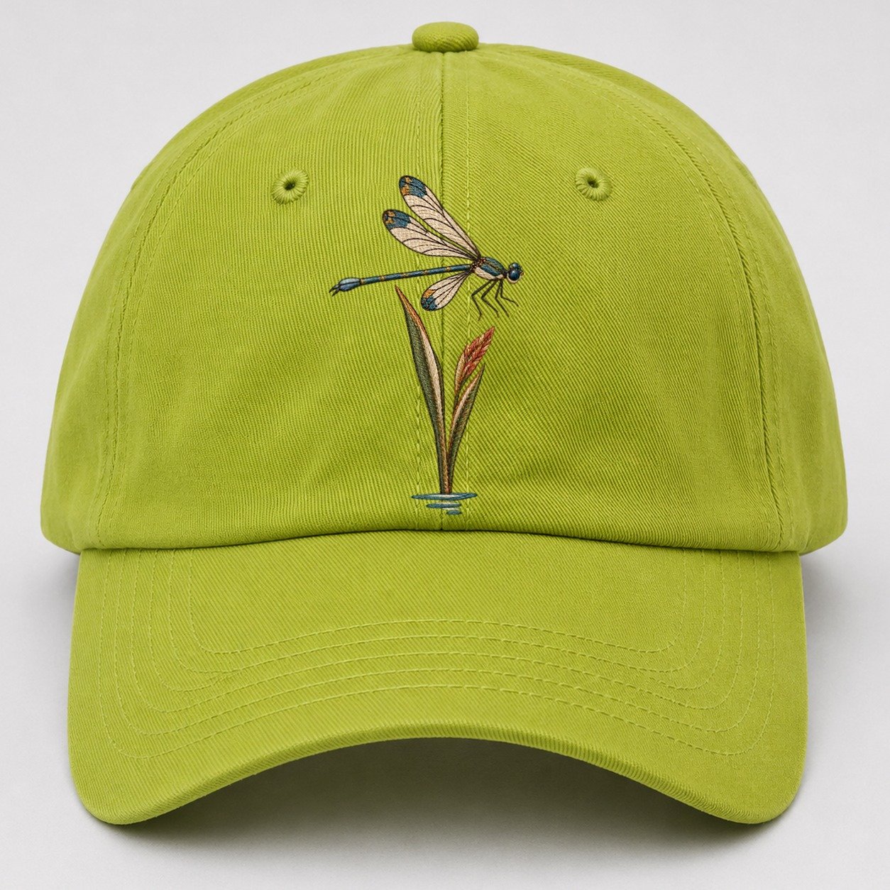 Damselfly Reed Reflection Gentle Wild Baseball Cap – Fluorescent Green