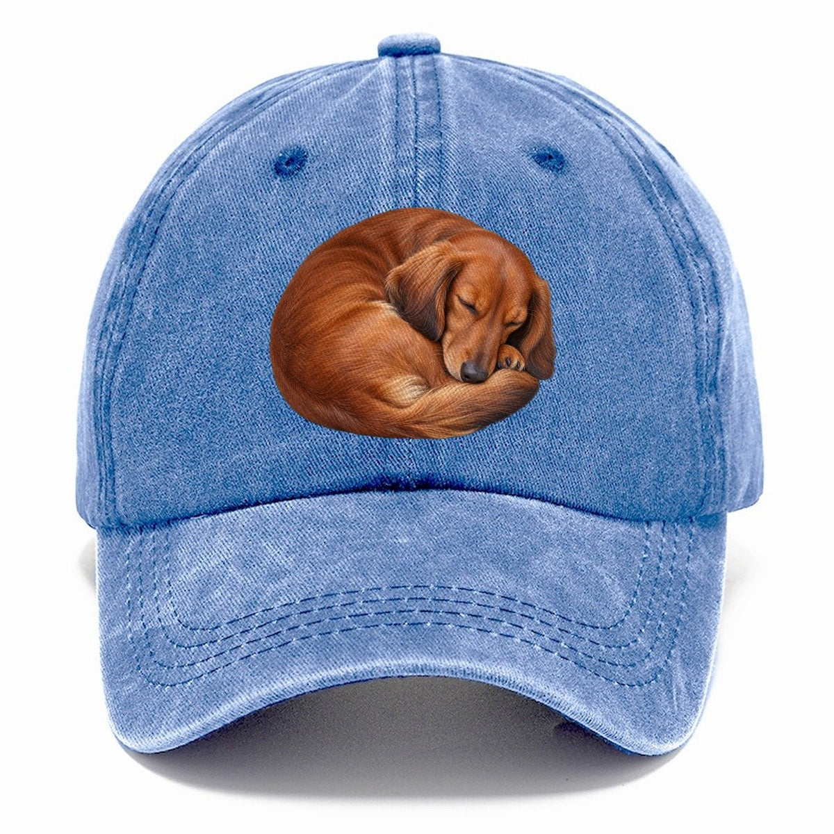 Curled Red Dachshund Everyday Originals Classic Cap – Summer Sky