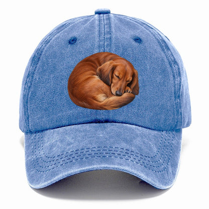 Curled Red Dachshund Everyday Originals Classic Cap – Summer Sky