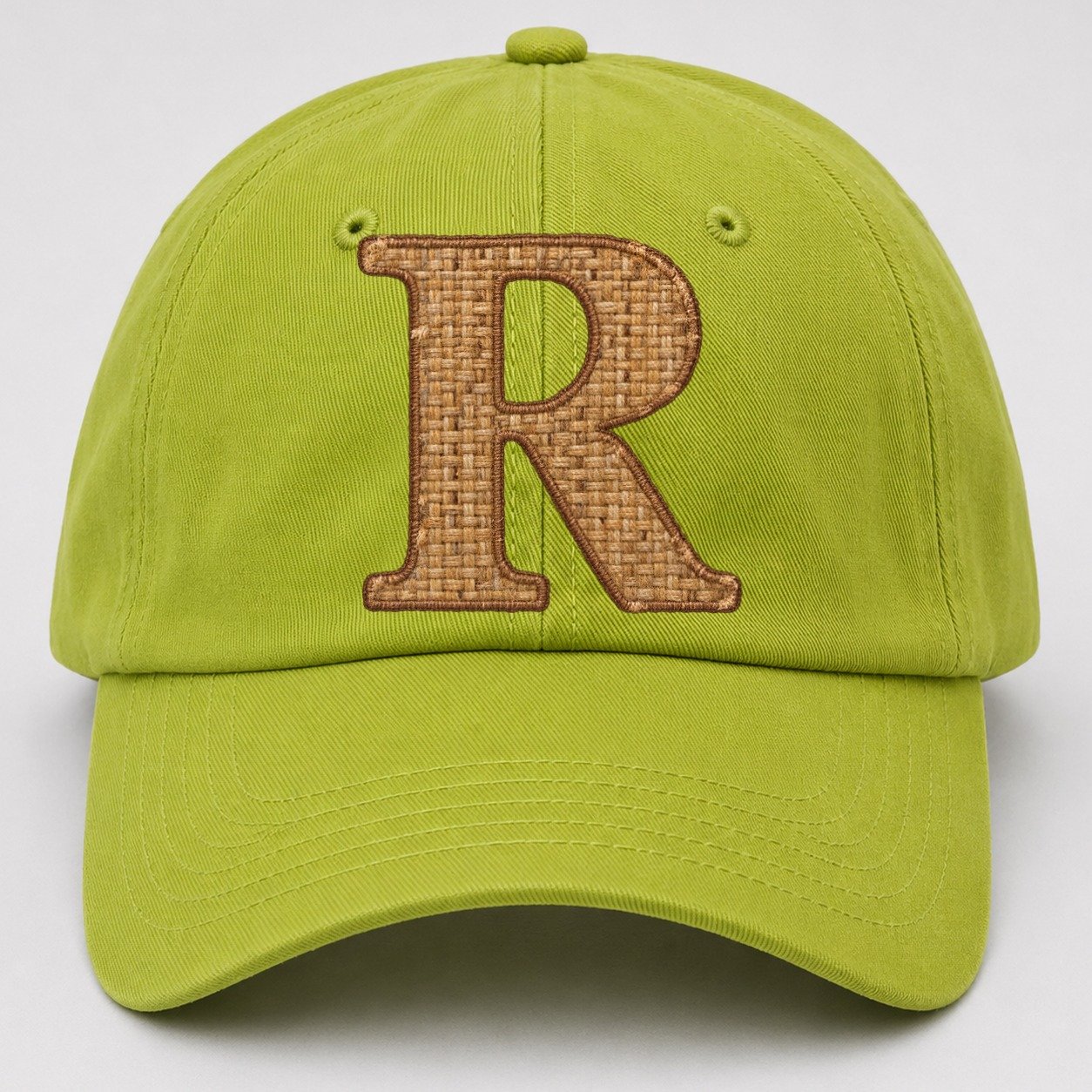 Woven Tweed R Monogram Baseball Cap – Fluorescent Green