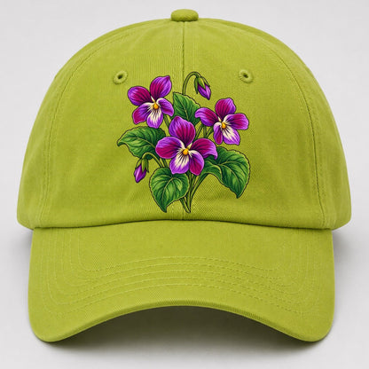 New Brunswick Purple Violet Canada Cultural Icons Baseball Cap – Fluorescent Green