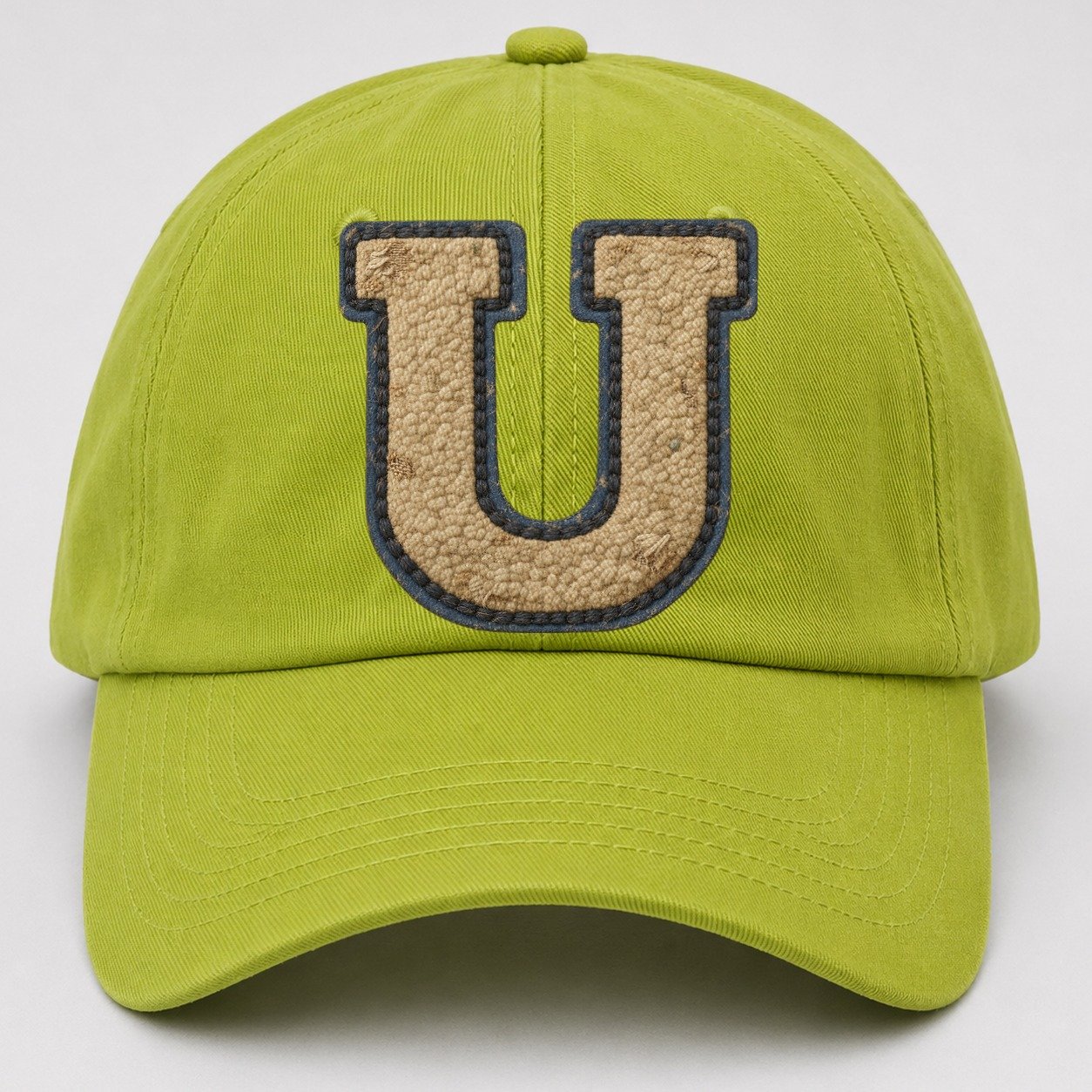 Varsity Chenille U Monogram Baseball Cap – Fluorescent Green