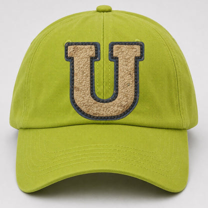Varsity Chenille U Monogram Baseball Cap – Fluorescent Green
