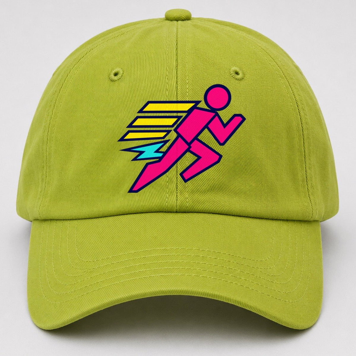 Slab Runner Splash 90S Running Clubs Baseball Cap – Fluorescent Green
