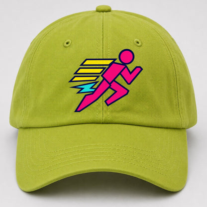 Slab Runner Splash 90S Running Clubs Baseball Cap – Fluorescent Green