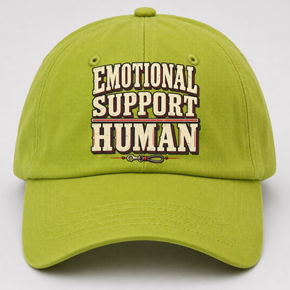 Emotional Support Human American Wit Baseball Cap – Fluorescent Green