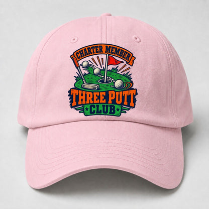 Three Putt Club Golf Life Baseball Cap – Pink