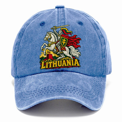 Lithuania Woodcut Badge Classic Cap – Summer Sky