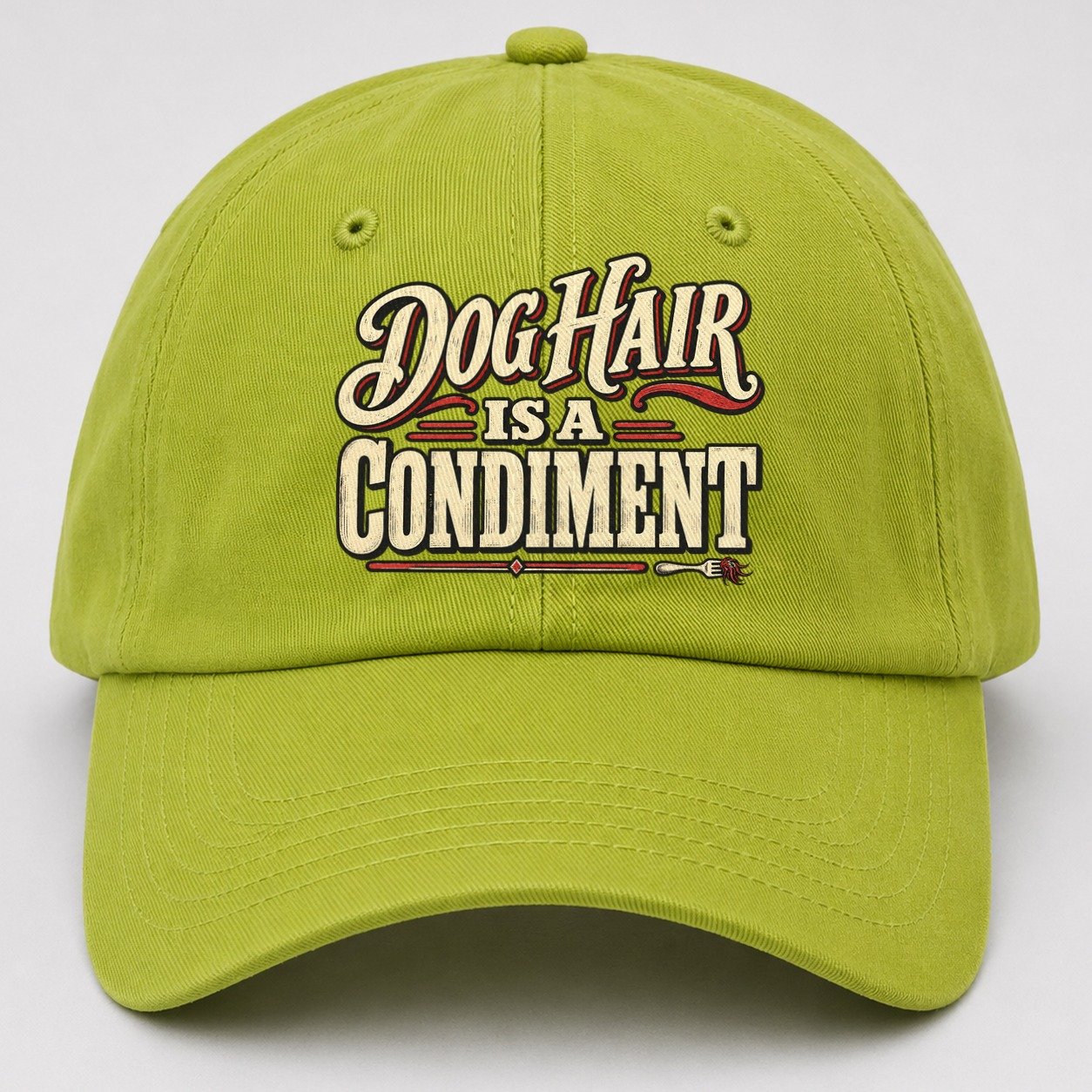 Dog Hair Is A Condiment American Wit Baseball Cap – Fluorescent Green