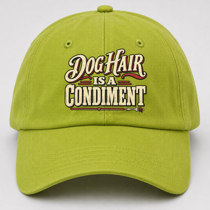Dog Hair Is A Condiment American Wit Baseball Cap – Fluorescent Green