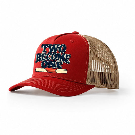 Two Become One Blacksmithing Trucker Hat – Red Khaki