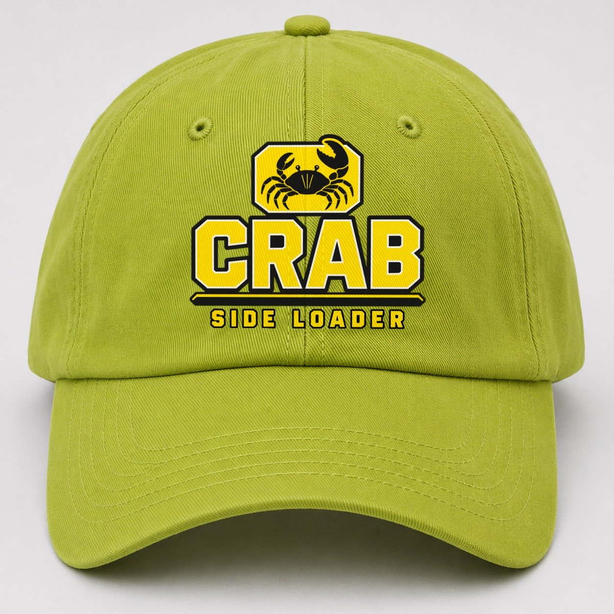 Crab Side Loader Heavy Duty Baseball Cap – Fluorescent Green