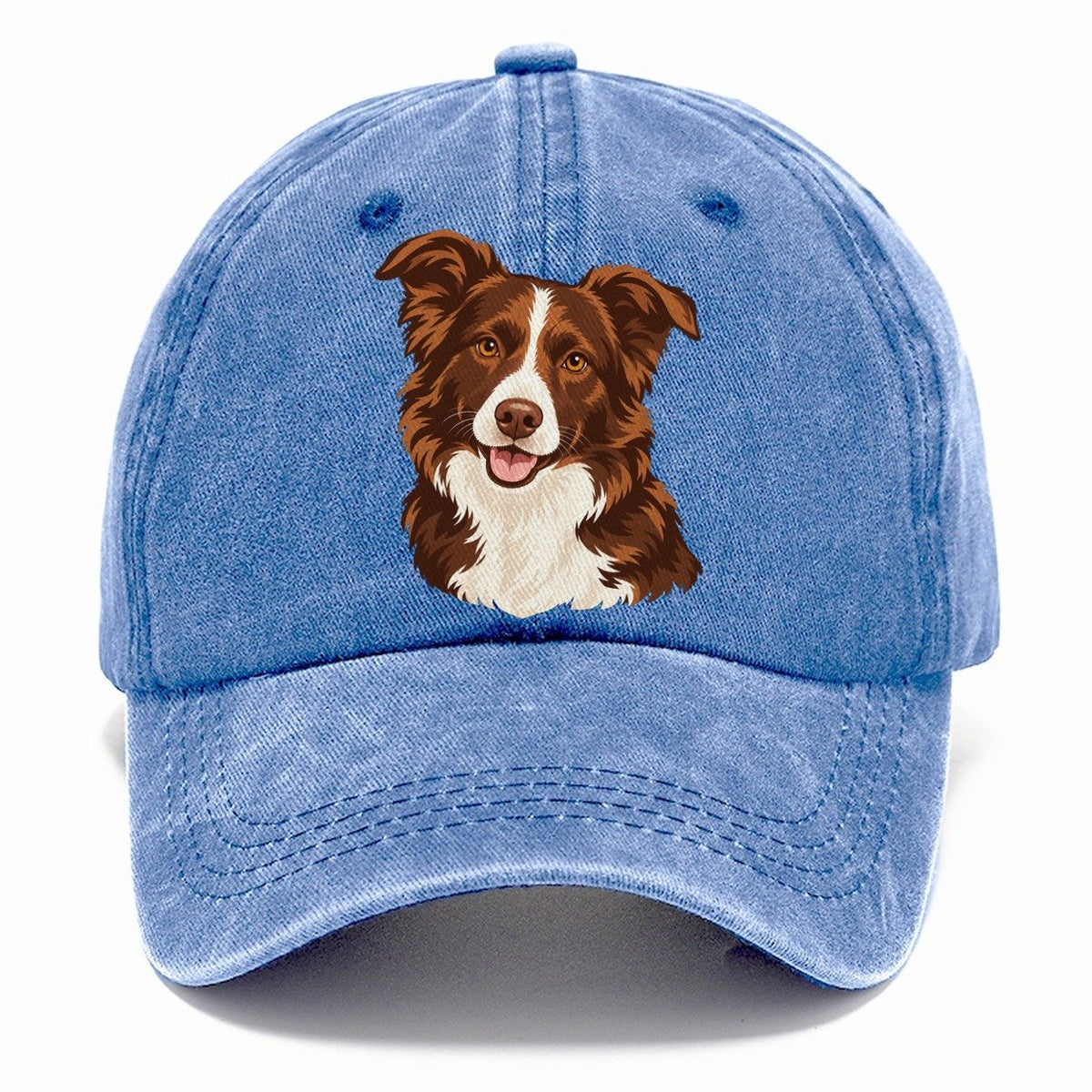 Brown and White Aussie Dog Classic Cap – Summer Sky