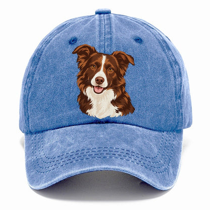 Brown and White Aussie Dog Classic Cap – Summer Sky