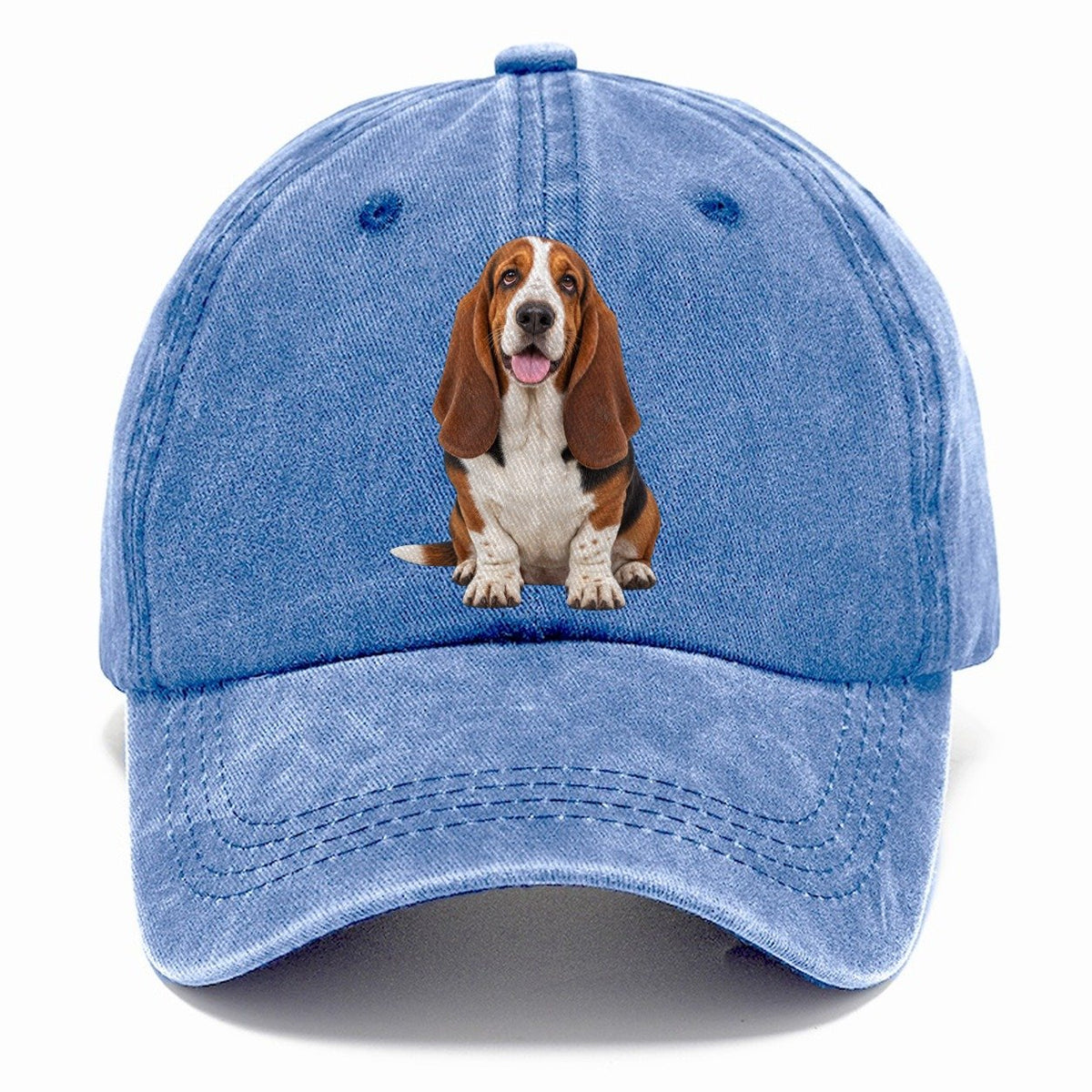 Basset Hound Sitting Top Breeds Classic Cap – Summer Sky