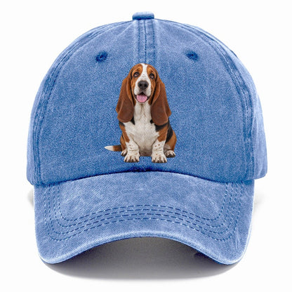 Basset Hound Sitting Top Breeds Classic Cap – Summer Sky