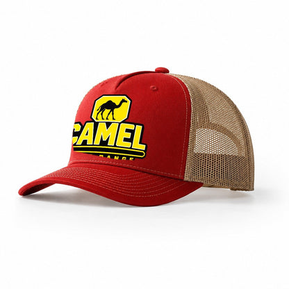 Camel Long Range Heavy Duty Trucker Hat – Red Khaki