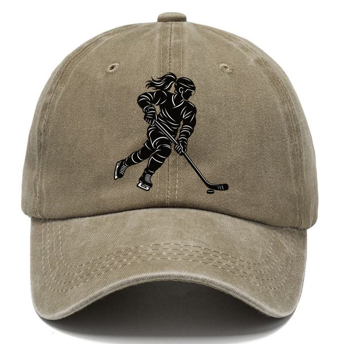 Female Hockey Skater Ponytail Classic Cap – Warm Sand