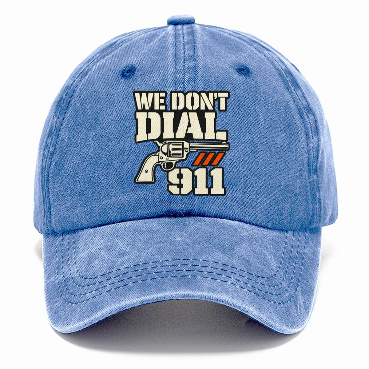 Utility Stencil We Don't Dial 911 Classic Cap – Summer Sky