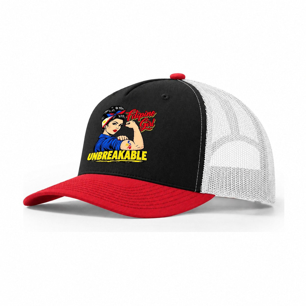 Filipino Girl Unbreakable Trucker Hat – Black Red White