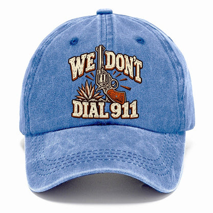 Ranch Linocut We Don't Dial 911 Classic Cap – Summer Sky
