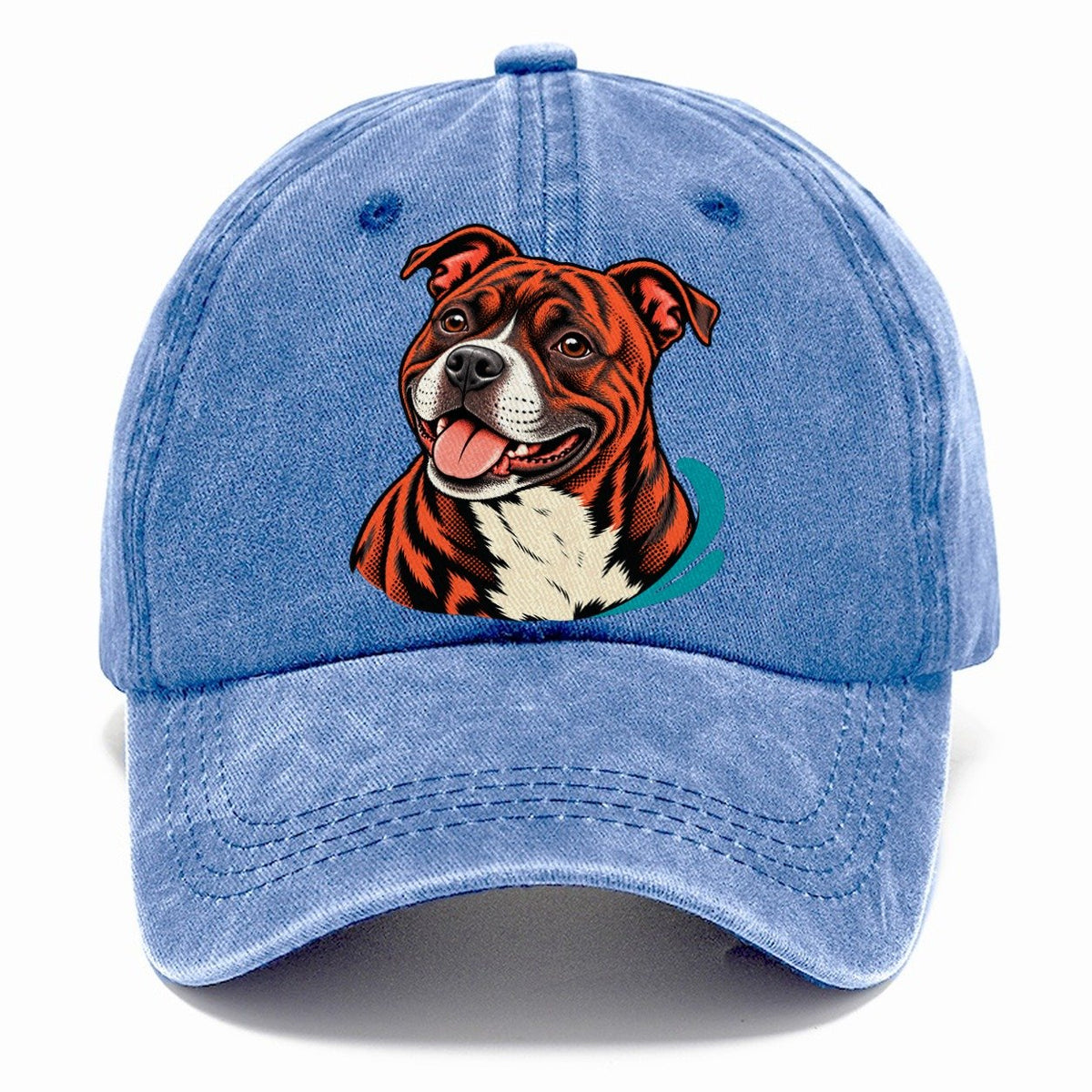 Happy Pitbull Pop Art Portrait Classic Cap – Summer Sky