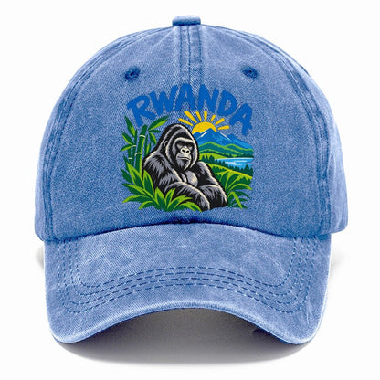 Rwanda Retro Badge Logo Classic Cap – Summer Sky
