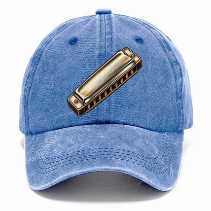 Chrome Harmonica Upright Angle Pastimes Companions Classic Cap – Summer Sky