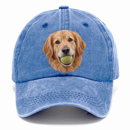 Golden Retriever Tennis Treasure Character Club Classic Cap – Summer Sky
