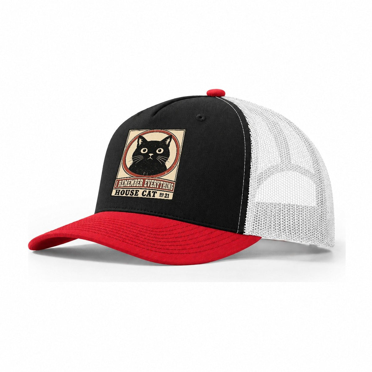 I Remember Everything Neko Says No Trucker Hat – Black Red White