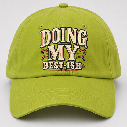 Doing My Best Ish American Wit Baseball Cap – Fluorescent Green