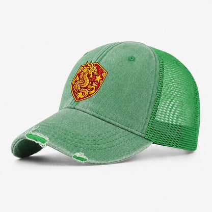 Vietnam Minimal Emblem Country Logos Washed Trucker Hat – Ink Green