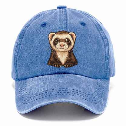 Ferret Mask Portrait Small Pet Logos Classic Cap – Summer Sky