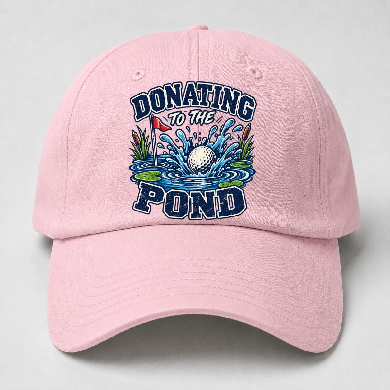 Donating To The Pond Golf Life Baseball Cap – Pink