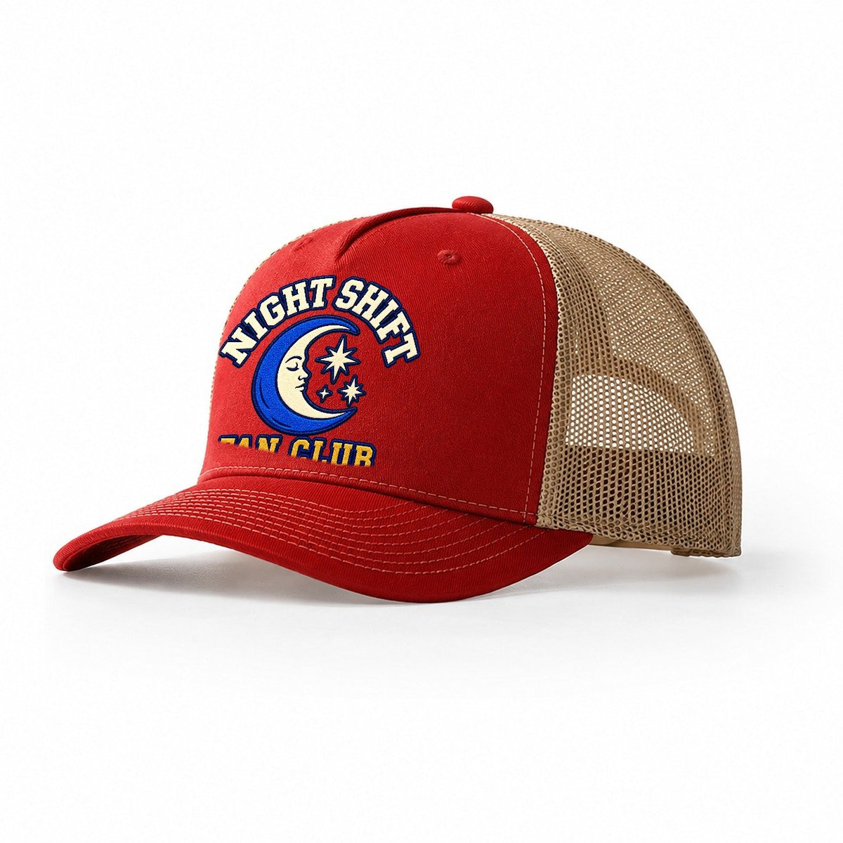 Night Shift Fan Club Trucker Hat – Red Khaki