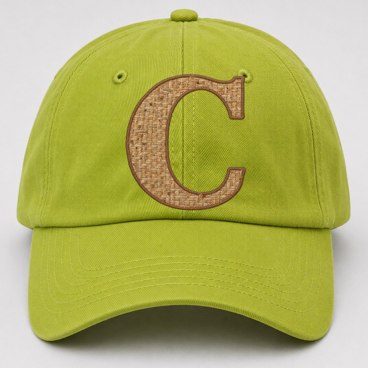 Woven Tweed C Monogram Baseball Cap – Fluorescent Green