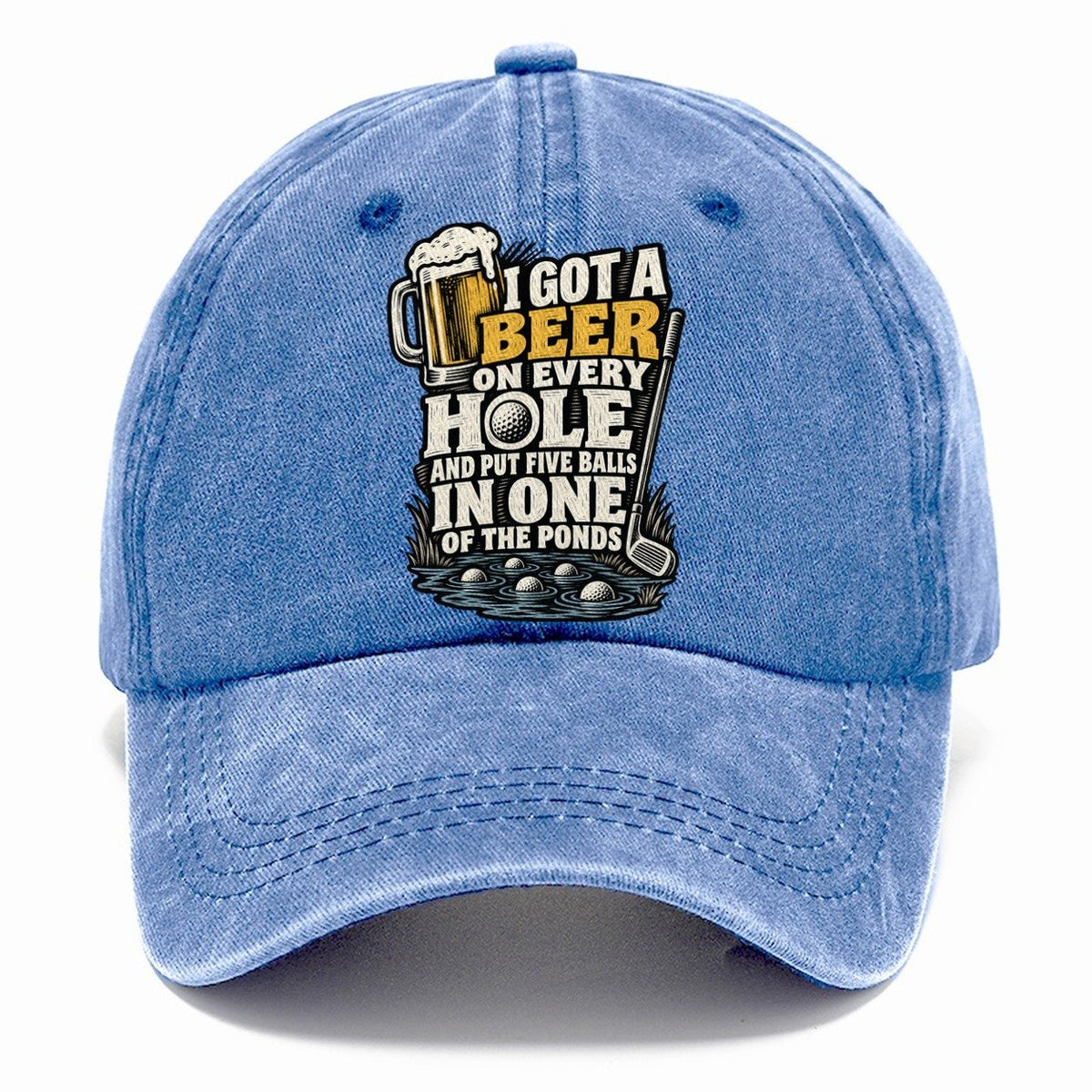 Beer on Every Hole Classic Cap – Summer Sky