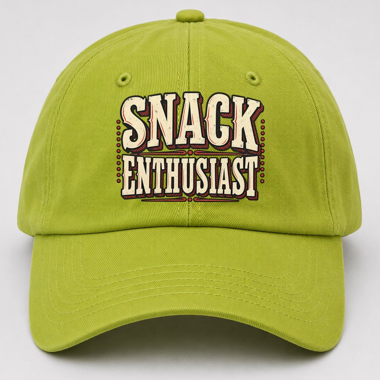 Snack Enthusiast American Wit Baseball Cap – Fluorescent Green