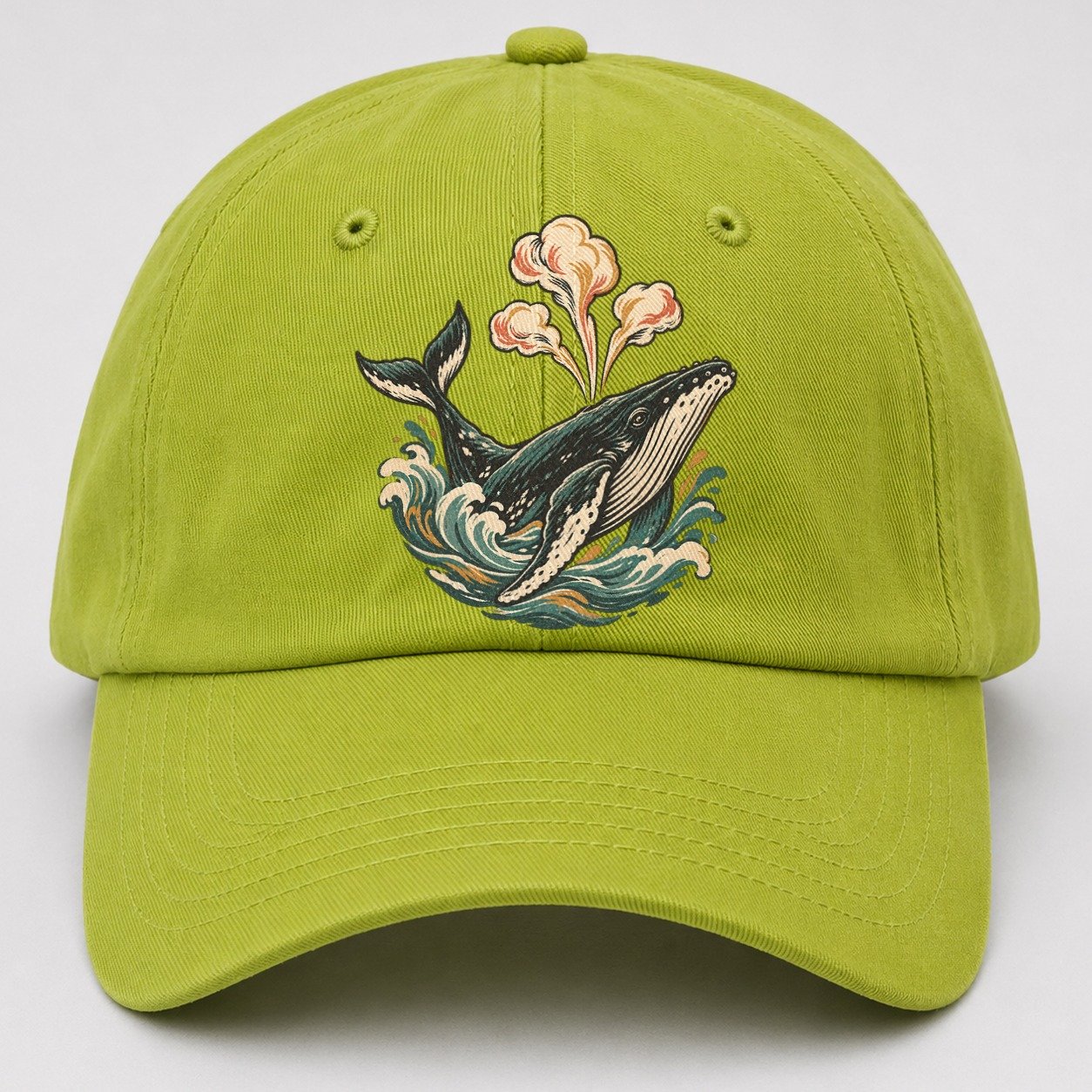 Whale Breath Cloud Gentle Wild Baseball Cap – Fluorescent Green
