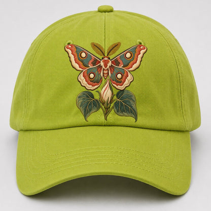 Silk Moth Moonflower Rest Gentle Wild Baseball Cap – Fluorescent Green