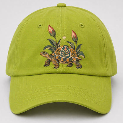 Tortoise Night Garden Gentle Wild Baseball Cap – Fluorescent Green