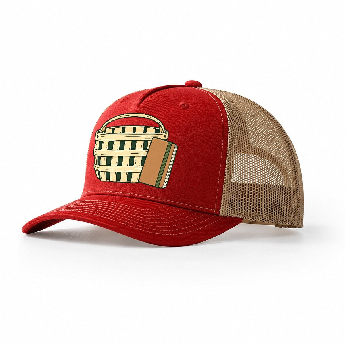 Basket And Field Notebook Foraging And Mycology Trucker Hat – Red Khaki