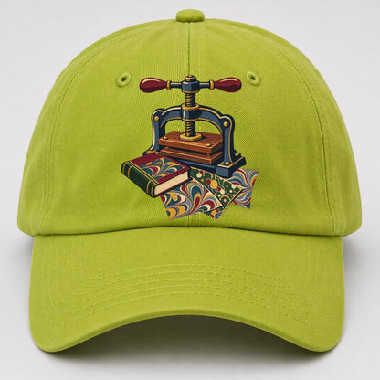 Bookbinder Press And Marbled Pages Uk Culture Heritage Baseball Cap – Fluorescent Green