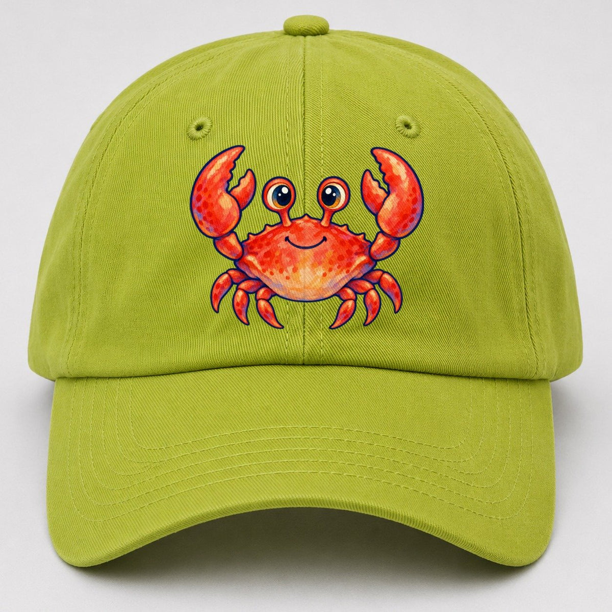 Crab Front Claw Hello Sea Sprite Baseball Cap – Fluorescent Green