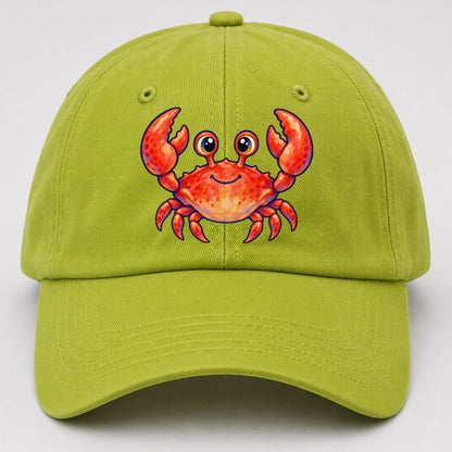 Crab Front Claw Hello Sea Sprite Baseball Cap – Fluorescent Green