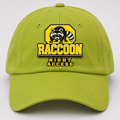 Raccoon Night Access Heavy Duty Baseball Cap – Fluorescent Green