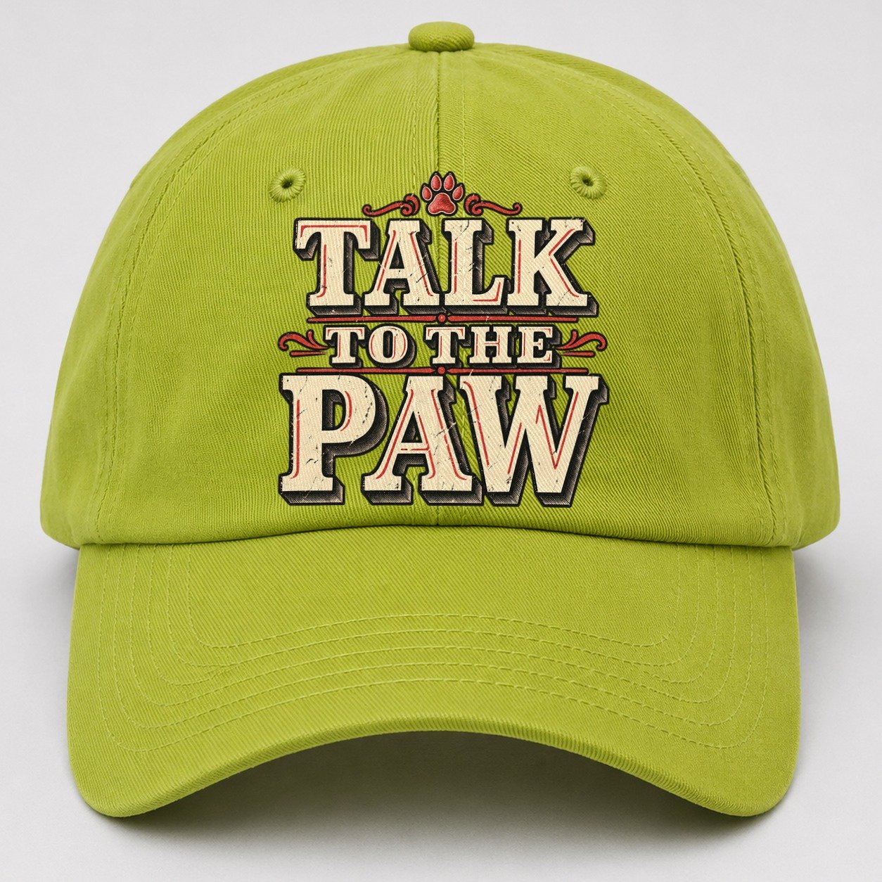 Talk To The Paw American Wit Baseball Cap – Fluorescent Green