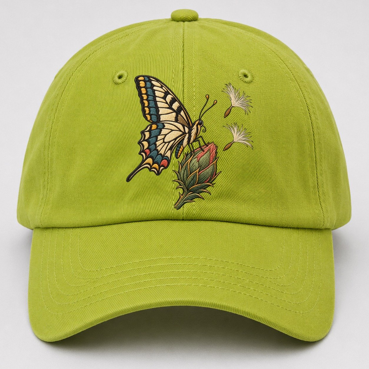 Swallowtail Thistle Rest Gentle Wild Baseball Cap – Fluorescent Green