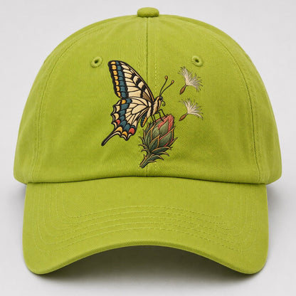 Swallowtail Thistle Rest Gentle Wild Baseball Cap – Fluorescent Green
